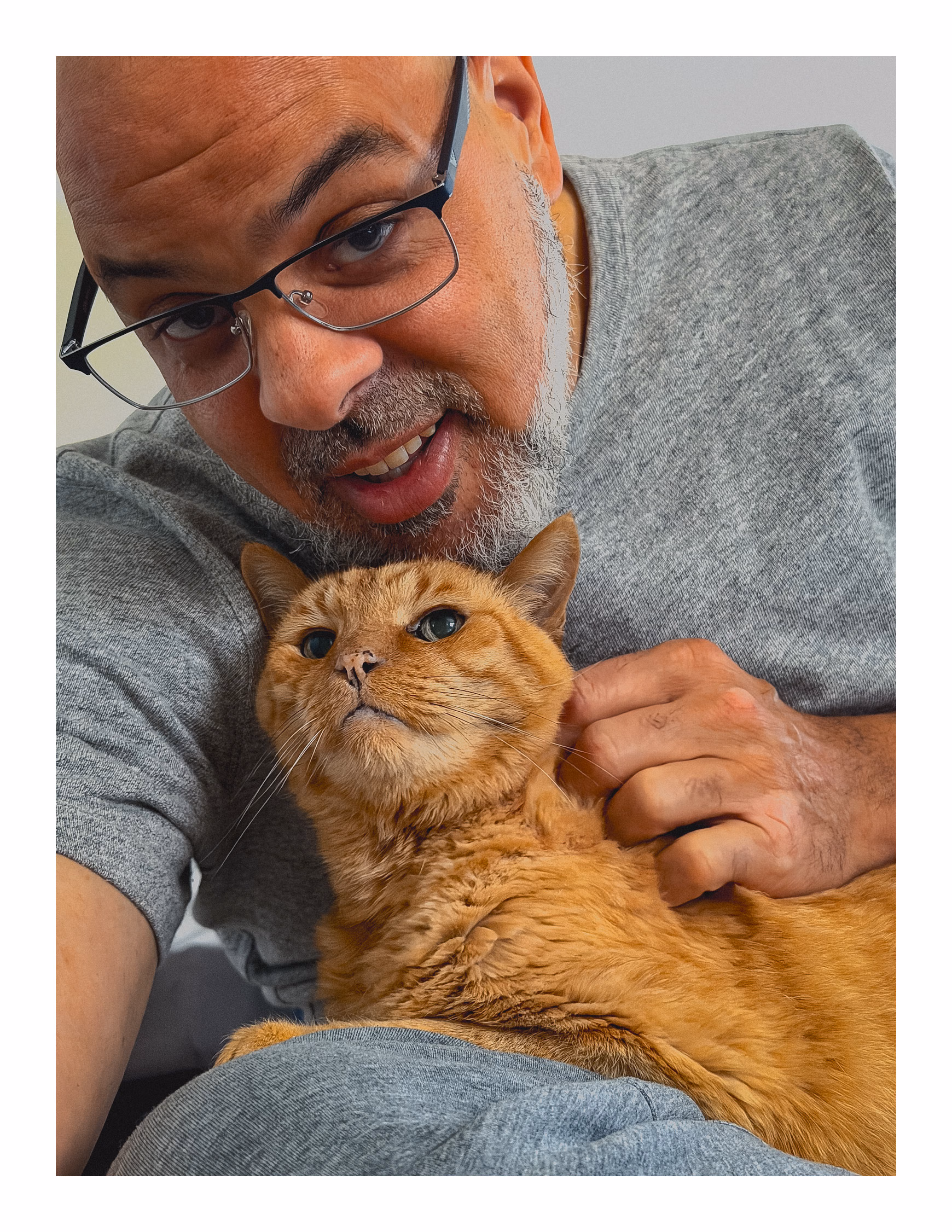 Marc Manley with his cat